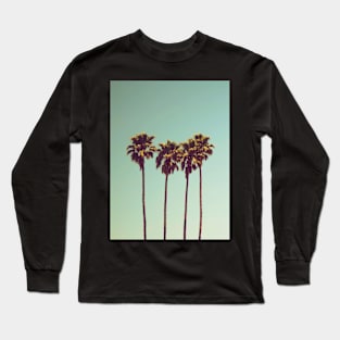 Palm trees, Tropical landscape palms, Sky, Nature print Long Sleeve T-Shirt